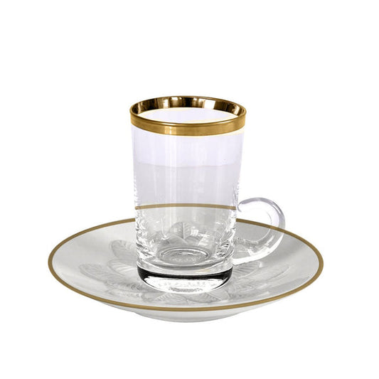 Peacock White & Gold Green Tea Cup & Saucer