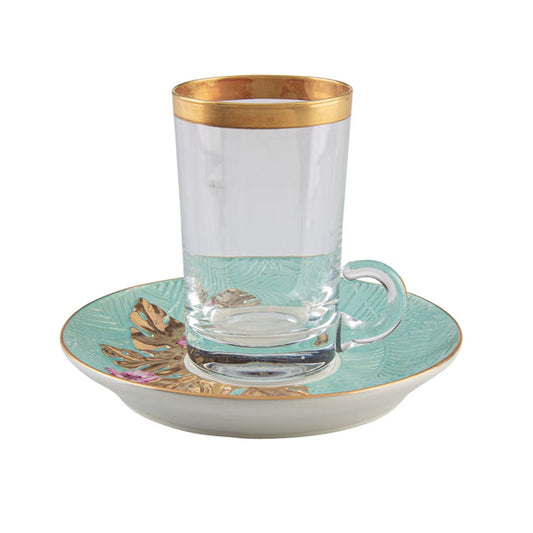 Acapulco Green Tea Cup & Saucer - Aquamarine