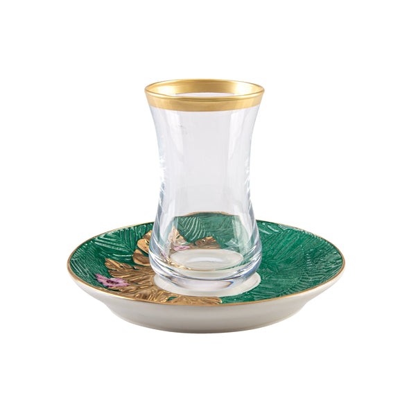 Acapulco Oriental Tea Cup & Saucer - Peacock Green