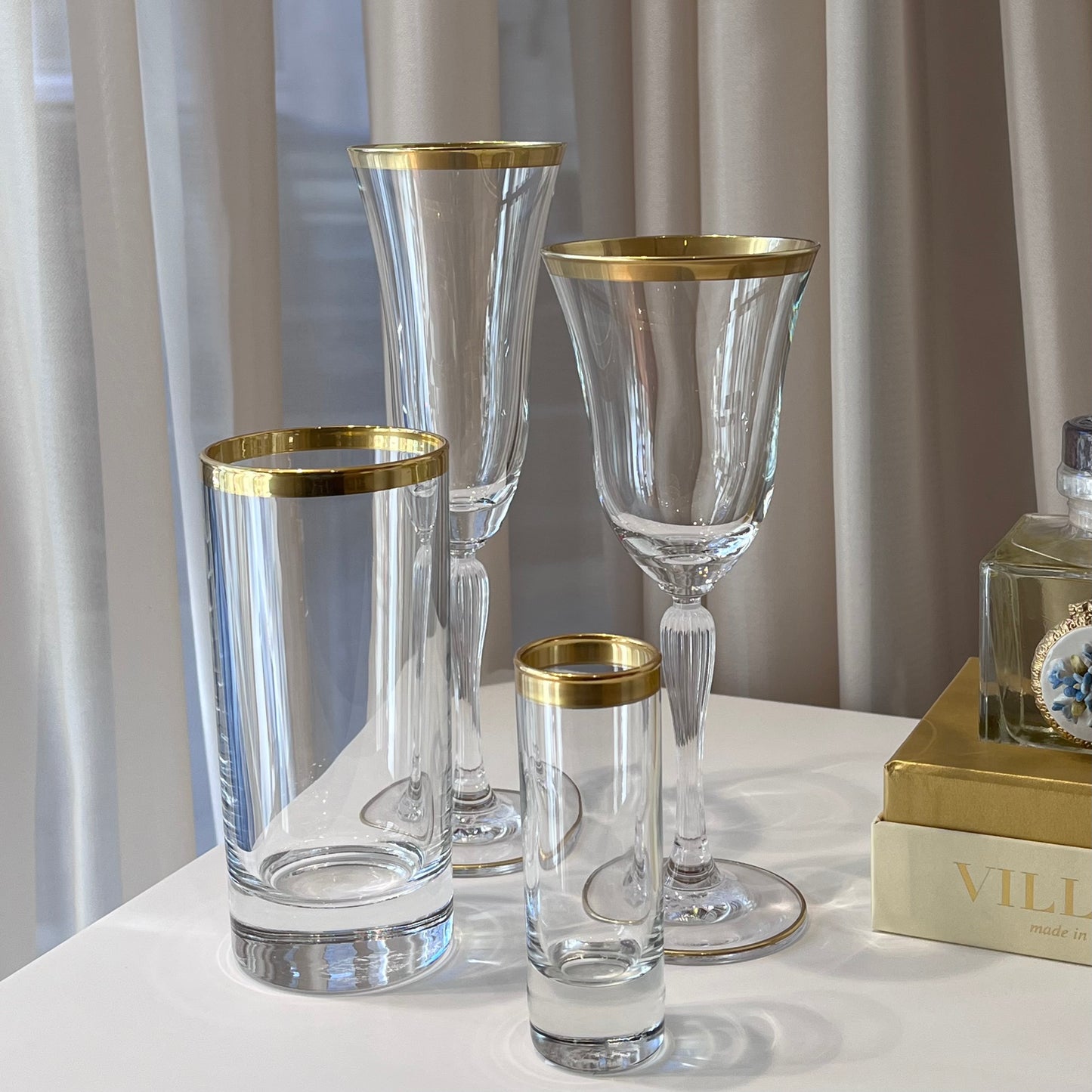 Vodka Glass - White Antique Gold