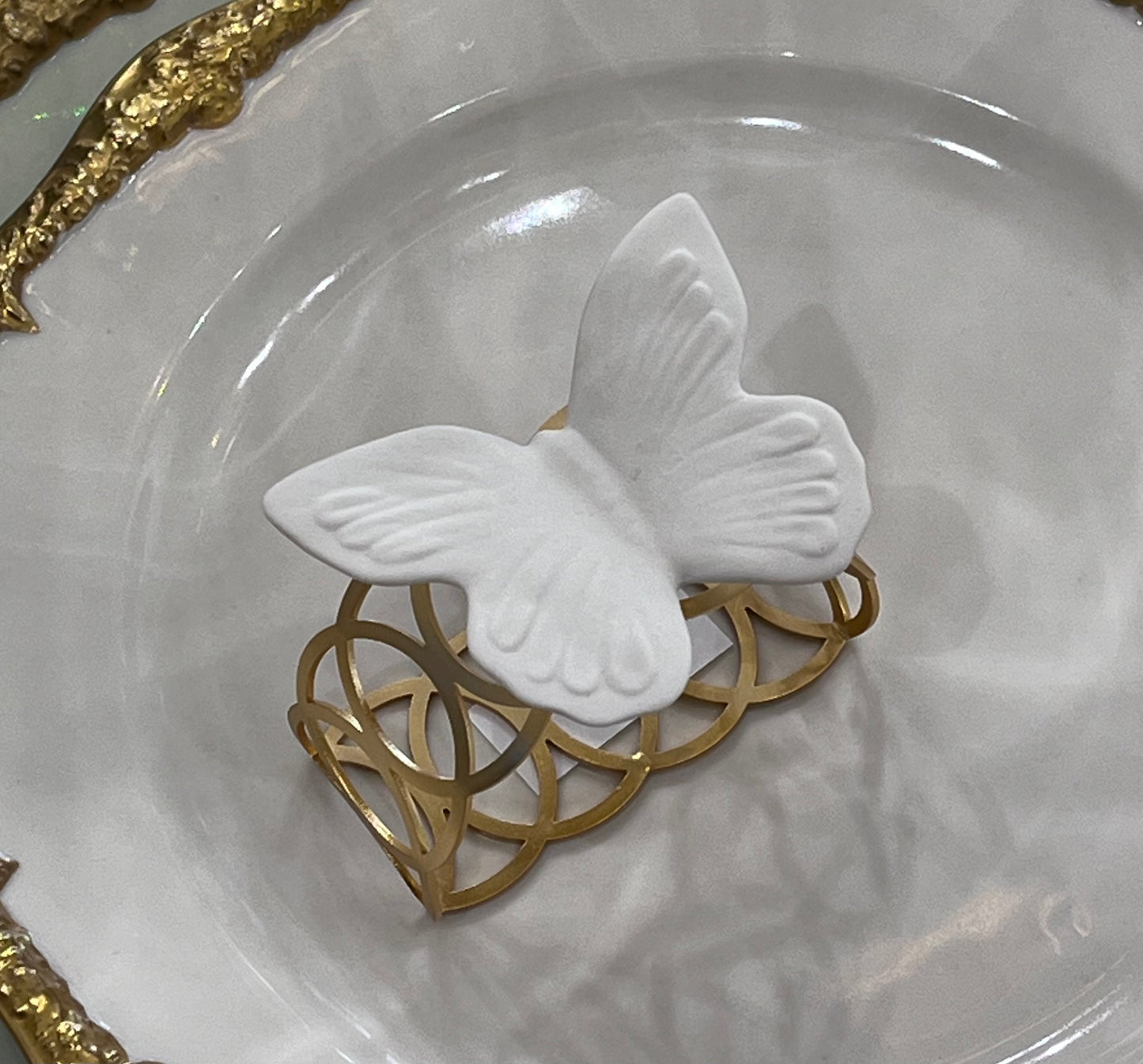 Butterfly Napkin Ring - Matt White