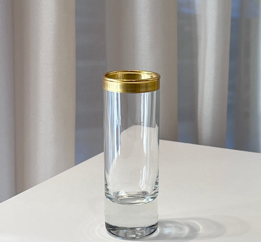 Vodka Glass - White Antique Gold