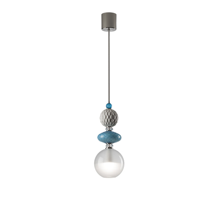 Divas Audrey Pendant Light - Pearl Grey & Turquoise