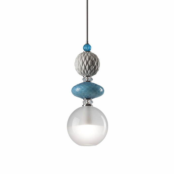 Divas Audrey Pendant Light - Pearl Grey & Turquoise