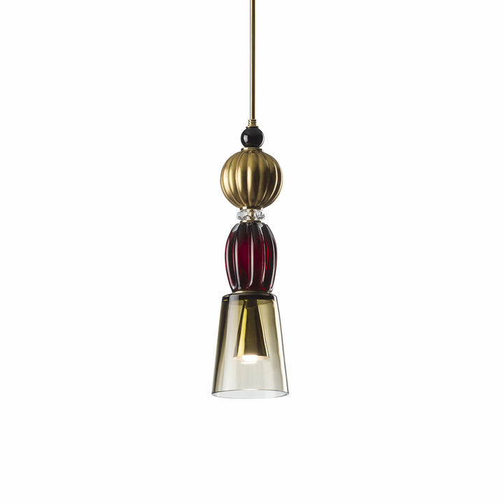 Divas Ava Pendant Light - Ruby Red & Transparent