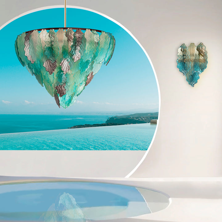 Kelly Wall Light - 2 Lights - Aquamarine & Platinum