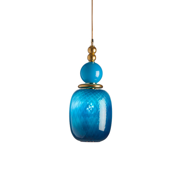 Violette Pendant Light - Blue & Gold