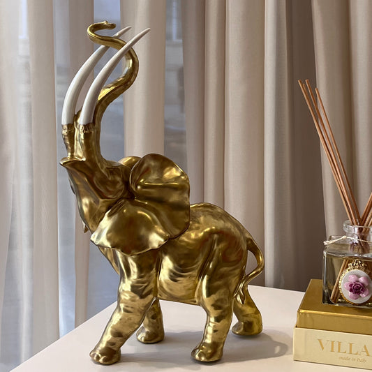 Medium Size 1 Elephant - Full Antique Gold