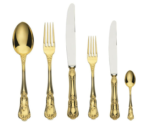 Cutlery Set, 72 Pcs Barocco Sterling Silver & Fully Gold