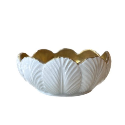 Tulip Sauce Boat - White Antique Gold