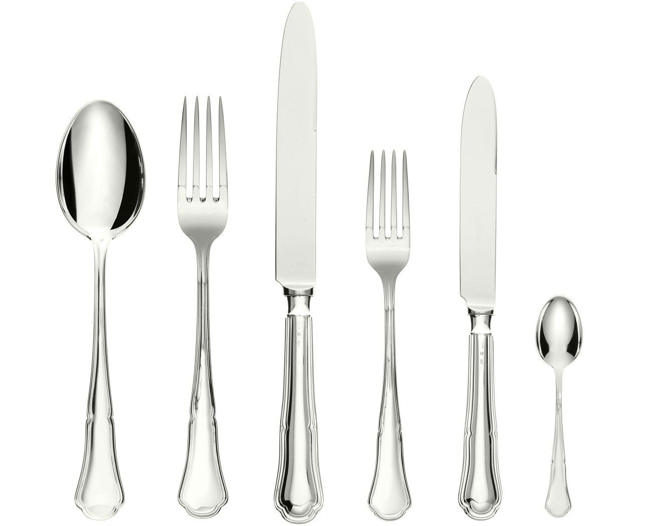 Cutlery Set, 72 Pcs Silver Table Set, Barocchino Cutlery Set