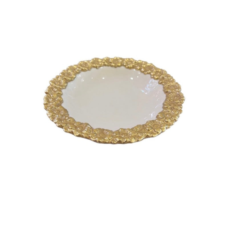 Spring Bowl - White Antique Gold