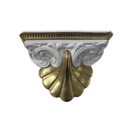 Big Size Shell Shelf Depth 12 CM - White Antique Gold