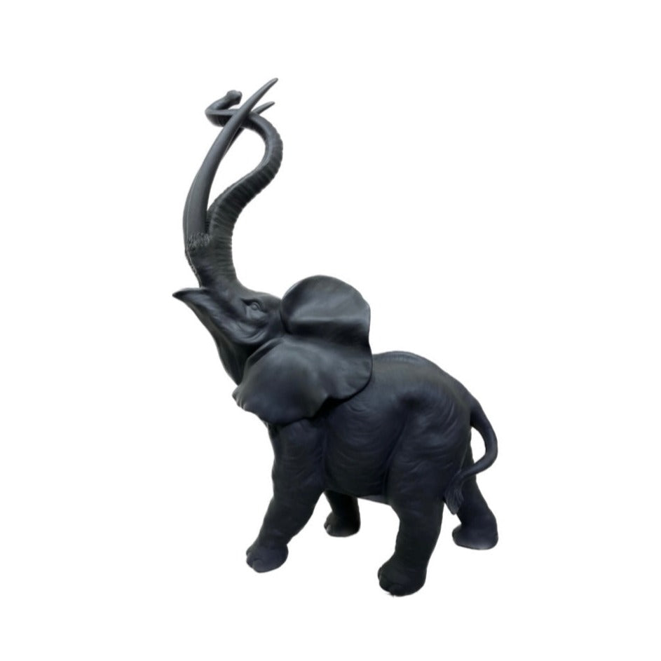 Medium Size 1 Elephant Black Porcelain