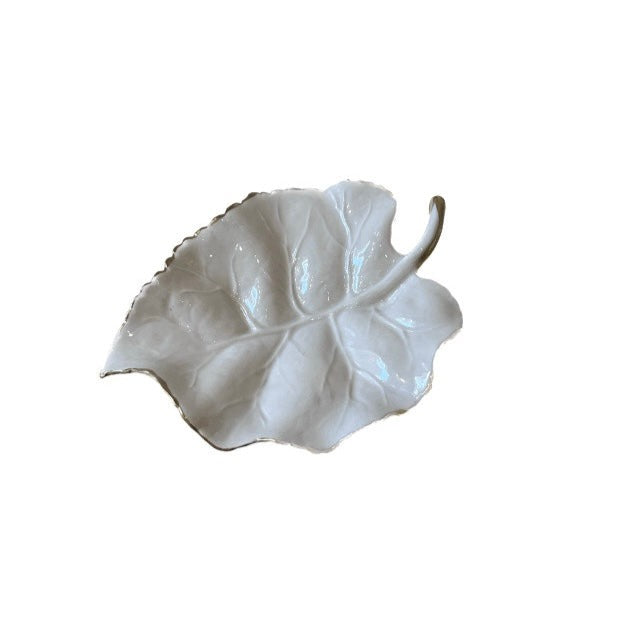 White-  Antique Gold Profiles Mulberry Leaf