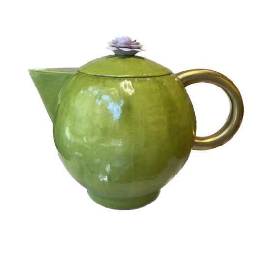 Large Tea Pot With Flower 2 LT / 10 cups - Ermes Green Lilac