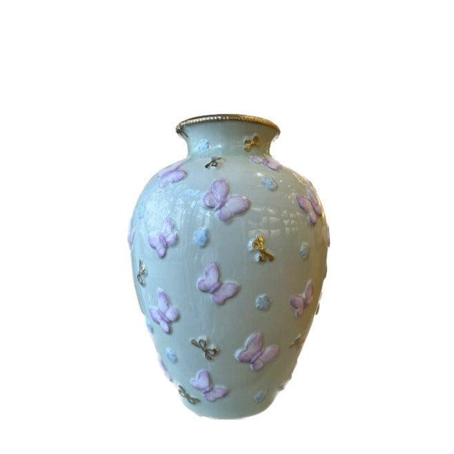 Small Butterfly Vase - Spring Green Baby Rose Gold