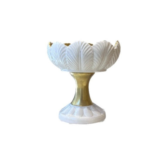 Tulip Sauce Boat Stand - White Antique Gold