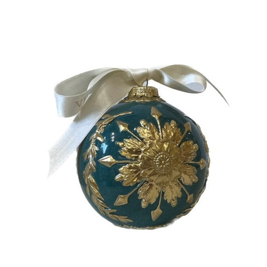 Star Christmas Ball - Peacock Green Gold