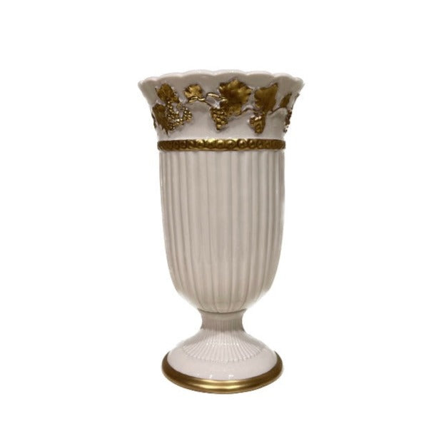 Impero Toothbrush Holder Large Size - White Antique Gold