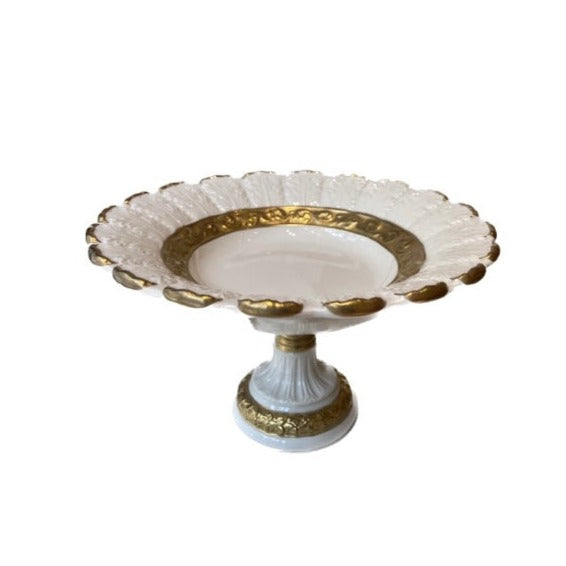 Queen Elizabeth Small Stand White - Antique Gold