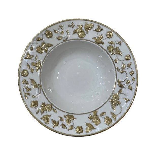 Taormina Rim Soup 22 Cm - White Antique Gold