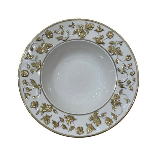 Taormina Rim Soup 22 Cm - White Antique Gold