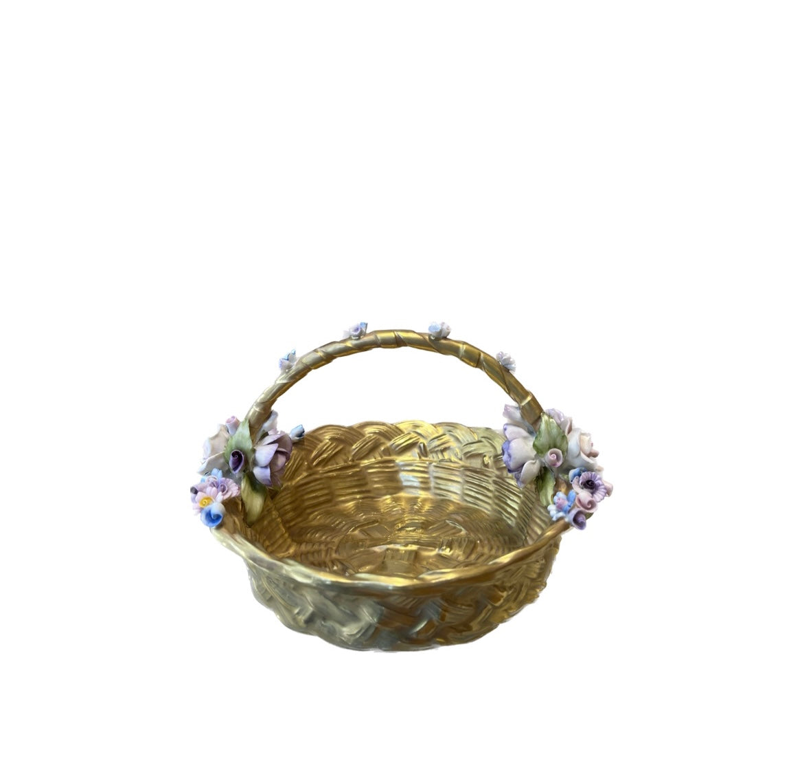 Margaret De Valois Basket - Antique Gold Coloured Flowers