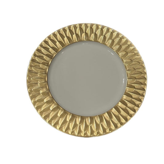 Peacock Lay Plate 32 Cm - Full Antique Gold