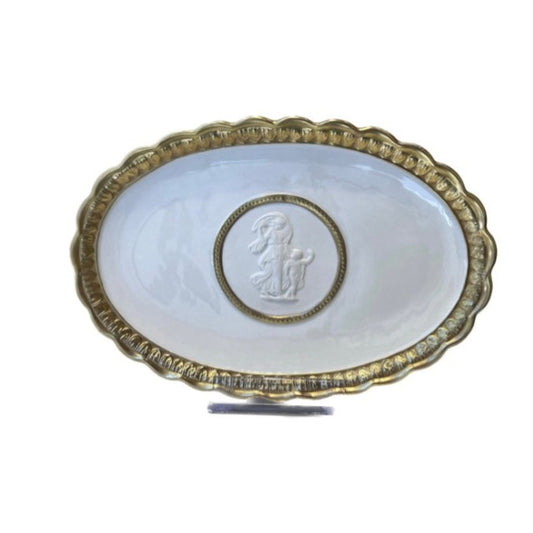 Cameo Dish - White Antique Gold