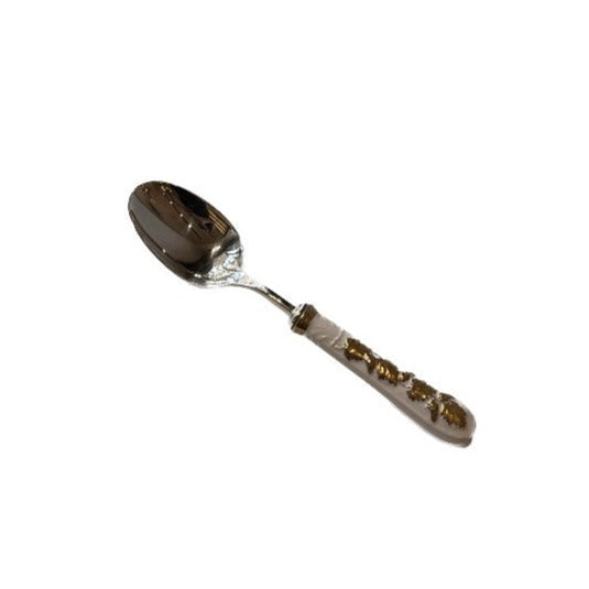 Bernini Tea Spoon Silver Plated - White Antique Gold