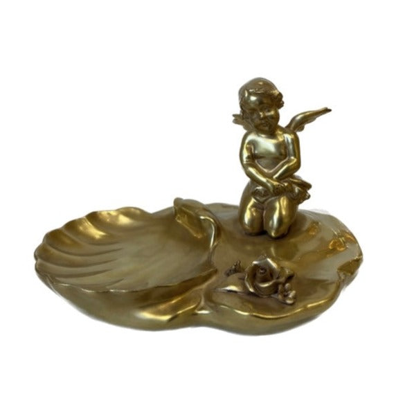 Angel Soap DIsh - Full Antique Gold