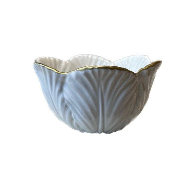 Tulip Bowl - White Antique Gold