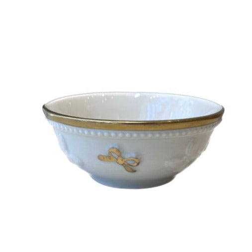 Butterfly Jam Bowl - White Antique Gold