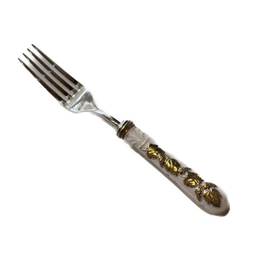 Bernini Dinner Fork Silver Plated - White Antique Gold