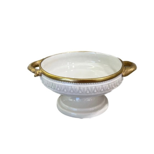 Small Caviar Bowl - White Antique Gold