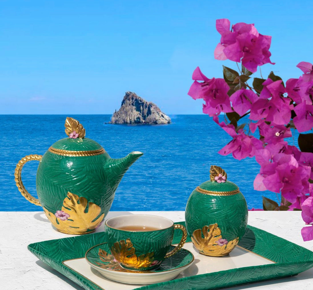 Acapulco Coffee Cup & Saucer - Peacock Green