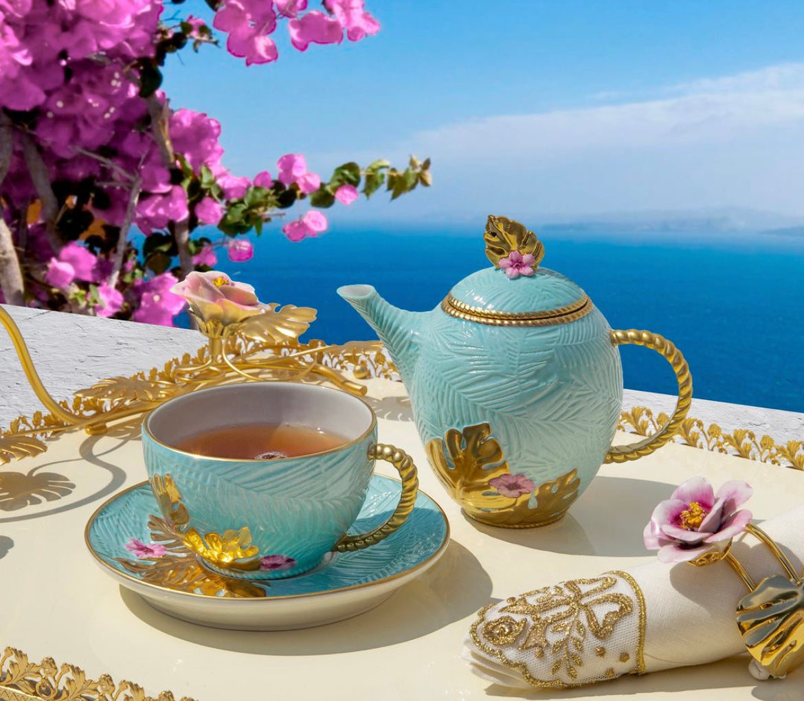 Acapulco Coffee Cup & Saucer - Aquamarine