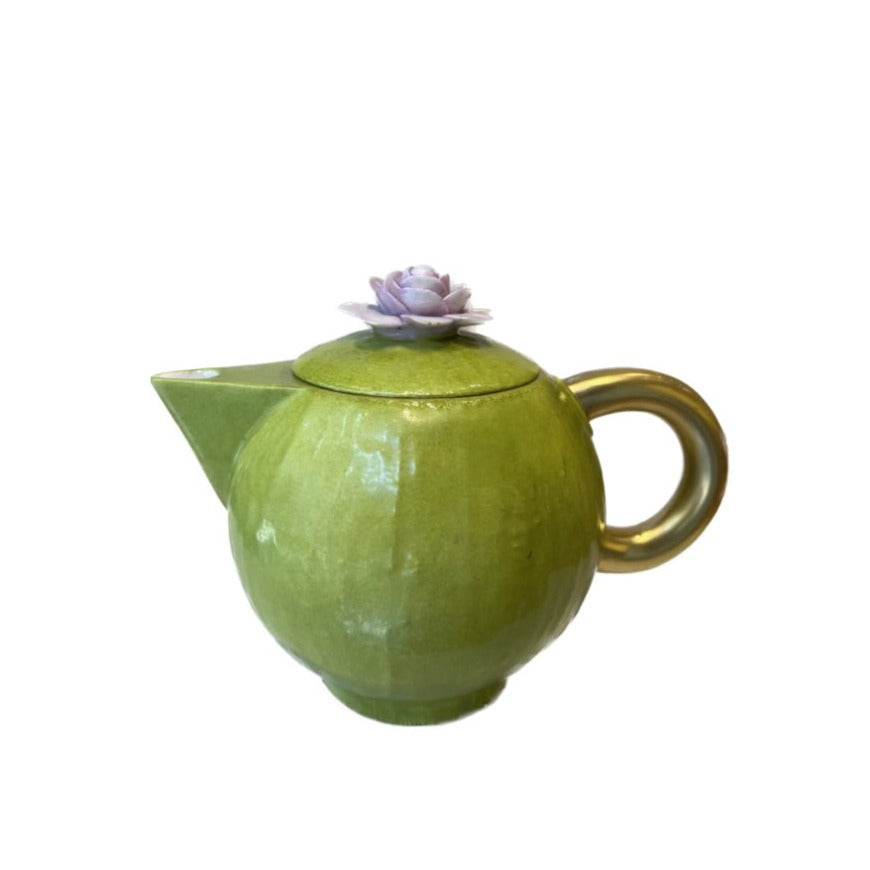 Creamer / Small Tea Pot With Rose 30 CL / 2 cups - Ermes Green Lilac