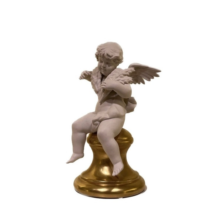 Winter Angel - Matt White Antique Gold Base