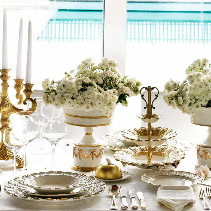 Dining Set - Queen Elizabeth  - White & Gold