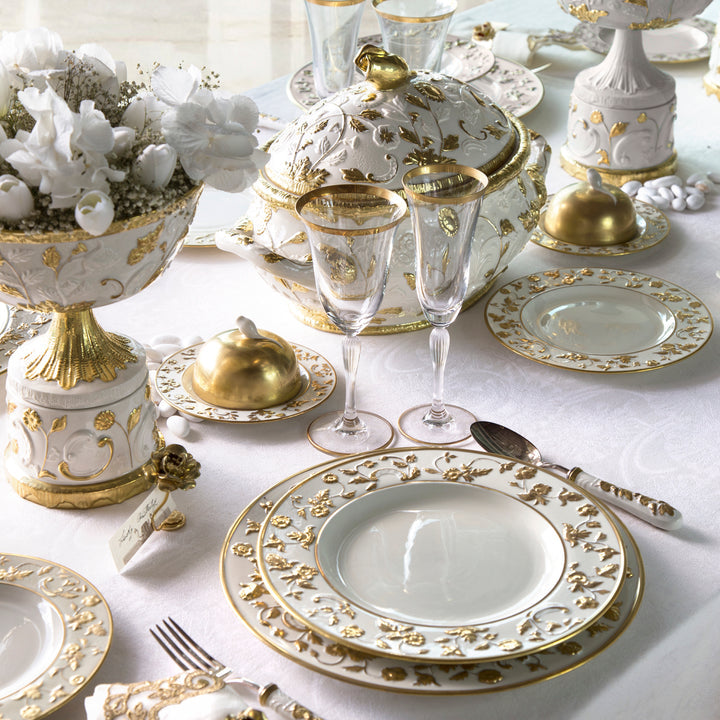 Dining Set - Taormina - White & Gold