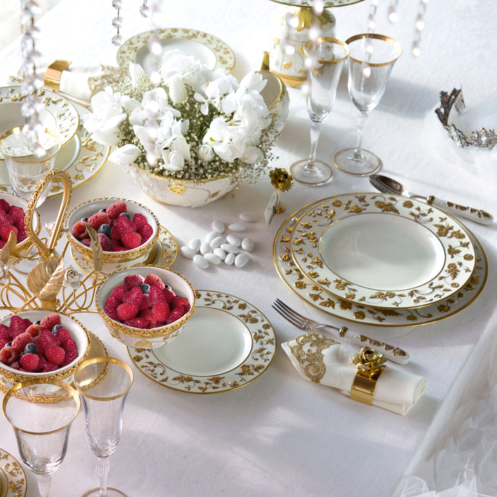 Dining Set - Taormina - White & Gold